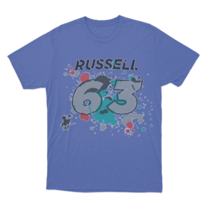 Russell 63 Splatter T Shirt Blue